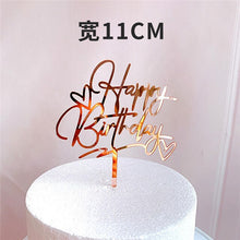 Lade das Bild in den Galerie-Viewer, Acrylic Cake Topper Golden Happy Birthday Cake Toppers For Kids Birthday Party Cake Decorations celebrate Birthday dessert gift Itdinos
