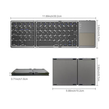 Lade das Bild in den Galerie-Viewer, B033 Mini klapp tastatur Bluetooth Faltbare Drahtlose Tastatur mit Touchpad für Windows,Android,ios Tablet ipad Telefon
