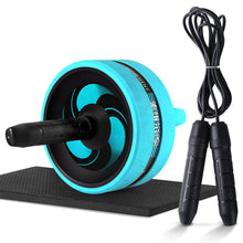 Lade das Bild in den Galerie-Viewer, New 2 in 1 Ab Roller&amp;Jump Rope No Noise Abdominal Wheel Ab Roller with Mat For Arm Waist Leg Exercise Gym Fitness Equipment Itdinos

