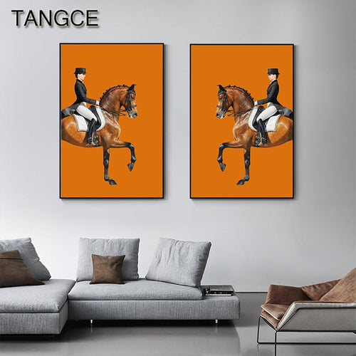 Abstract Horse Painting Knight Canvas Art Itdinos