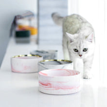 Load image into Gallery viewer, Marbling Ceramic Double Bowl For Pet Itdinos
