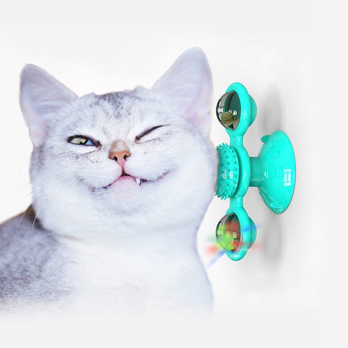 Pet Toys Cat Top Interactive Puzzle Training Turntable Windmill Ball Whirling Toys For Cats Kitten Play Game Cat Supplies Itdinos