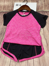 Lade das Bild in den Galerie-Viewer, Kids Fitness T-shirt Gym Shorts Sports Women Girl Running Tops Tee Jogging Suits Children Training Yoga Set Tracksuit Sportswear Itdinos
