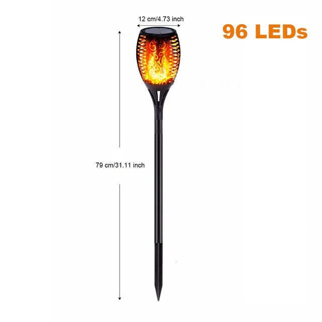 LED Solar Flame Lights Outdoor IP65 Waterproof Led Solar Garden Light Flickering Flame Torches Lamp for Courtyard Garden Balcony Itdinos