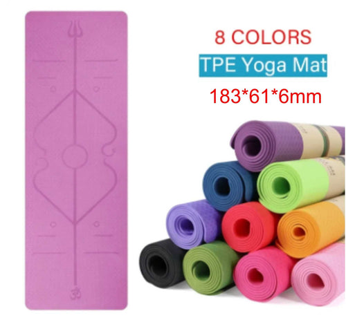 Non-Slip Yoga Mat With Position Line Itdinos