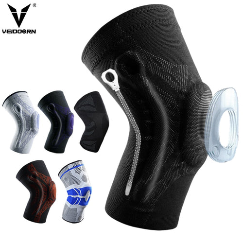 Veidoorn 1PCS Compression Knee Support Sleeve Protector Elastic Kneepad Brace Springs gym Sports basketball Volleyball Running Itdinos