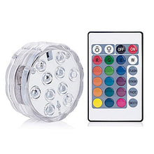 Lade das Bild in den Galerie-Viewer, 10 Led Remote Controlled RGB Submersible Light Battery Operated Underwater Night Lamp Outdoor Vase Bowl Garden Party Decoration Itdinos
