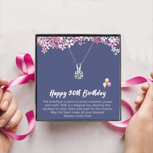 Happy 50th Birthday Gift Box + Necklace (5 Options to choose from) Itdinos