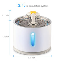 Lade das Bild in den Galerie-Viewer, 2.4L Automatic Cat Water Fountain Water level Window LED Electric Mute Water Feeder Dog Pet Drinker Bowl Pet Drinking Dispenser Itdinos

