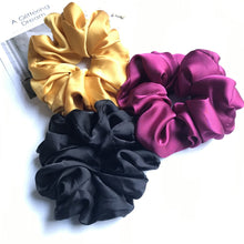 Lade das Bild in den Galerie-Viewer, Oversized Hair Scrunchies For Women Solid Satin Silk Scrunchie Hair Rubber Bands Elastic Hair Ties Accessories Ponytail Holder Itdinos
