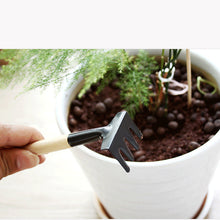 Lade das Bild in den Galerie-Viewer, Mini Portable Gardening Tool Metal Head Shovel Rake Spade Plant Garden Soil Raising Flowers Wooden Handle Tool Set Itdinos
