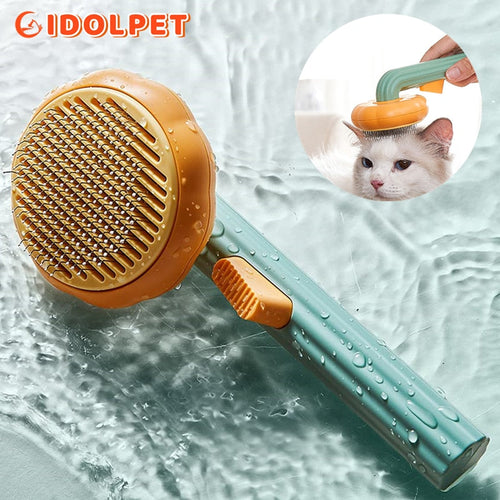 Pumpkin Self Cleaning Slicker Comb for Dog Cat Puppy Rabbit, Grooming Brush Itdinos