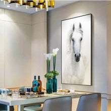 Lade das Bild in den Galerie-Viewer, Nordic Style White Horse Canvas White Poster Print Modern Wall Art Pictures Itdinos
