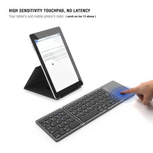 Lade das Bild in den Galerie-Viewer, B033 Mini klapp tastatur Bluetooth Faltbare Drahtlose Tastatur mit Touchpad für Windows,Android,ios Tablet ipad Telefon
