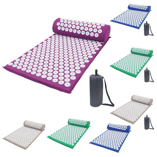 Massager Cushion Massage Yoga Mat Acupressure Relieve Stress Back Body Pain Spike Mat Acupuncture Massage Yoga Mat with Pillow Itdinos