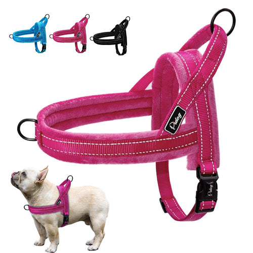 Nylon Reflective Pet Dog Harnesses Vest Soft Flannel Padded No Pull Strap Harness For Walking Training Small Medium Large Dogs Itdinos