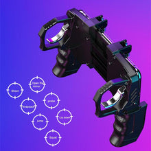 Lade das Bild in den Galerie-Viewer, K21 PUBG Mobile Gamepad L1R1 Spiel Controller Vier Finger Ergonomischer Griff Metall Trigger Joystick für iOS Android Telefon
