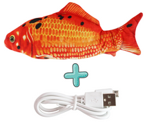Lade das Bild in den Galerie-Viewer, New 30CM Electronic Pet Cat Toy Electric USB Charging Simulation Bouncing Fish Toys For Dog Cat Chewing Playing Biting Supplies Itdinos
