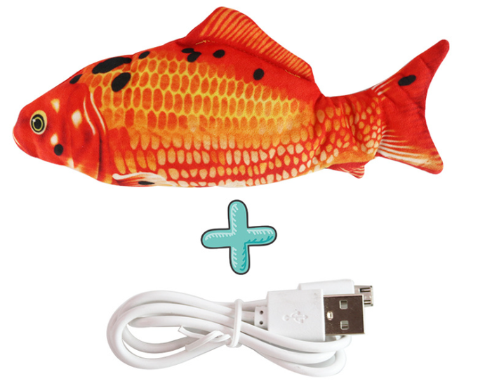 New 30CM Electronic Pet Cat Toy Electric USB Charging Simulation Bouncing Fish Toys For Dog Cat Chewing Playing Biting Supplies Itdinos