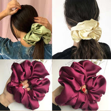 Lade das Bild in den Galerie-Viewer, Oversized Hair Scrunchies For Women Solid Satin Silk Scrunchie Hair Rubber Bands Elastic Hair Ties Accessories Ponytail Holder Itdinos
