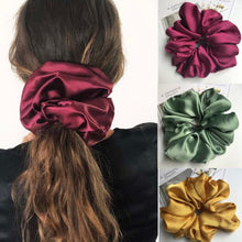 Lade das Bild in den Galerie-Viewer, Oversized Hair Scrunchies For Women Solid Satin Silk Scrunchie Hair Rubber Bands Elastic Hair Ties Accessories Ponytail Holder Itdinos
