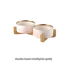 Load image into Gallery viewer, Marbling Ceramic Double Bowl For Pet Itdinos

