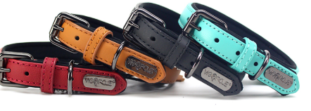 Genuine Leather Dog Collar Padded Adjustable Itdinos