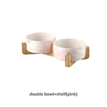 Load image into Gallery viewer, Marbling Ceramic Double Bowl For Pet Itdinos
