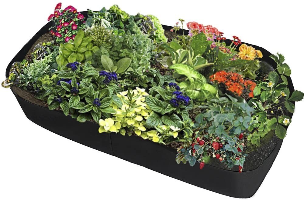 1PC Fabric Raised Garden Bed Rectangle Breathable Planting Container Growth Bag Home Garden Supplies Itdinos