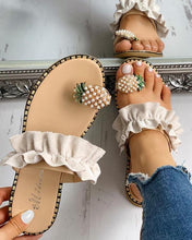 Lade das Bild in den Galerie-Viewer, Women Slipper Pineapple Pearl Flat Toe Bohemian Casual Beach Sandals Ladies Shoes Platform 2020 Designer Black Slides Wholesale Itdinos
