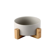 Load image into Gallery viewer, Ceramic Raised Cat Bowl With Wood Stand Itdinos
