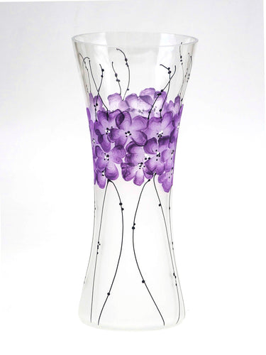 Handpainted Glass Vase | Painted Art Glass Vase | Interior Design Home Decor | Table vase 12 inch Itdinos