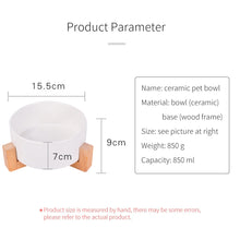 Load image into Gallery viewer, Ceramic Raised Cat Bowl With Wood Stand Itdinos
