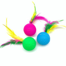 Load image into Gallery viewer, 6pcs Mixed Funny Plastic Golf Ball with Feather Cat Toy Itdinos
