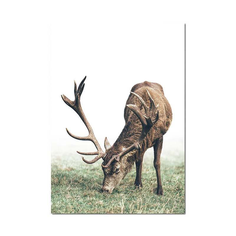 Scandinavian Poster Nordic Style Deer Wood Wall Art Canvas Itdinos