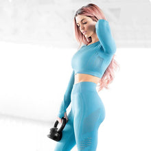 Lade das Bild in den Galerie-Viewer, Fitness Yoga Wear 2 Pieces Seamless Yoga Set For Women High Waist Yoga Pants Gym Fitness Clothing Fitness Leggings And Top Itdinos
