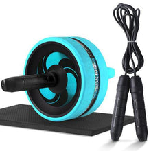 Lade das Bild in den Galerie-Viewer, New 2 in 1 Ab Roller&amp;Jump Rope No Noise Abdominal Wheel Ab Roller with Mat For Arm Waist Leg Exercise Gym Fitness Equipment Itdinos
