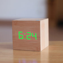 Lade das Bild in den Galerie-Viewer, New Qualified Digital Wooden LED Alarm Clock Wood Retro Glow Clock Desktop Table Decor Voice Control Snooze Function Desk Tools Itdinos
