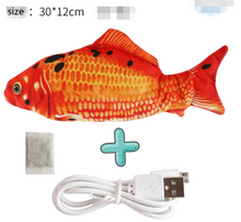 Lade das Bild in den Galerie-Viewer, New 30CM Electronic Pet Cat Toy Electric USB Charging Simulation Bouncing Fish Toys For Dog Cat Chewing Playing Biting Supplies Itdinos
