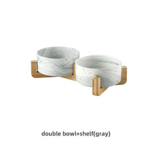 Load image into Gallery viewer, Marbling Ceramic Double Bowl For Pet Itdinos
