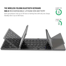 Lade das Bild in den Galerie-Viewer, B033 Mini klapp tastatur Bluetooth Faltbare Drahtlose Tastatur mit Touchpad für Windows,Android,ios Tablet ipad Telefon

