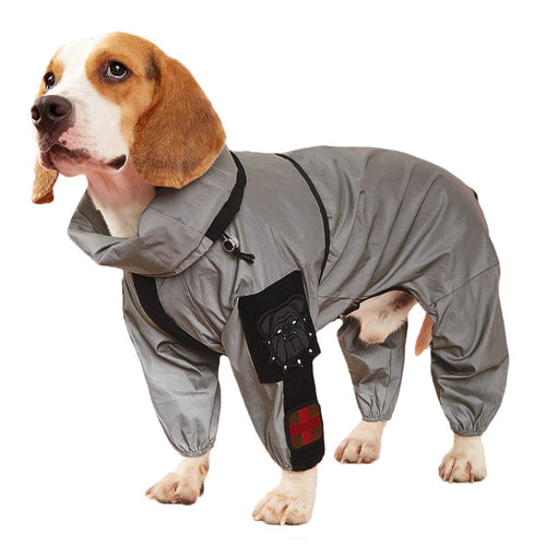 Reflective Pet Dog Raincoat Outdoor Sunscreen High Collar Pet Jumpsuit Itdinos