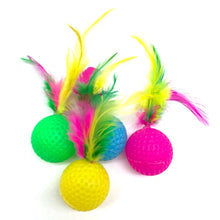 Load image into Gallery viewer, 6pcs Mixed Funny Plastic Golf Ball with Feather Cat Toy Itdinos
