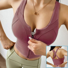 Lade das Bild in den Galerie-Viewer, Cloud Hide Front Zipper Sports Bra Women Underwear Push Up Yoga Crop Top Bras Solid Athletic Vest Gym Fitness Shirt Sportswear Itdinos
