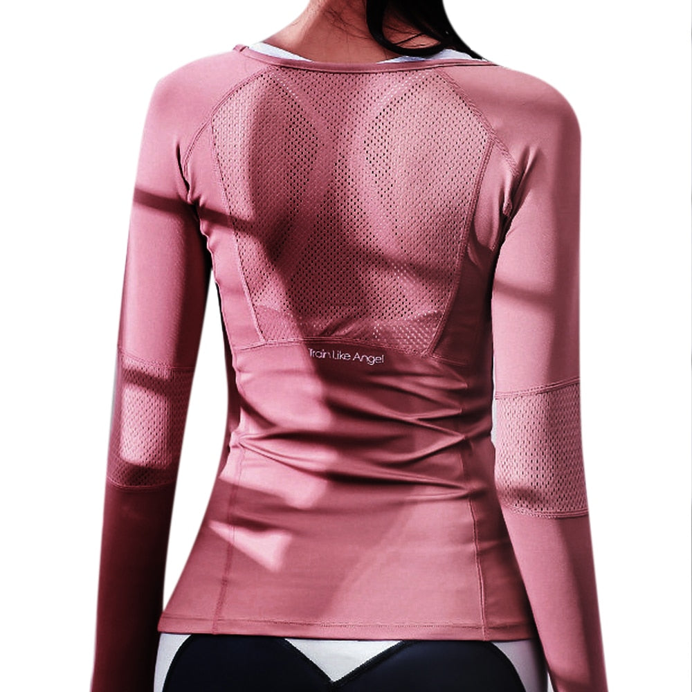 Women's Sports Wear For Fitness Running Jogging Seamless Long Sleeve Gym Woman Sport Shirt Yoga Top Female Workout Tops T-shirt Itdinos