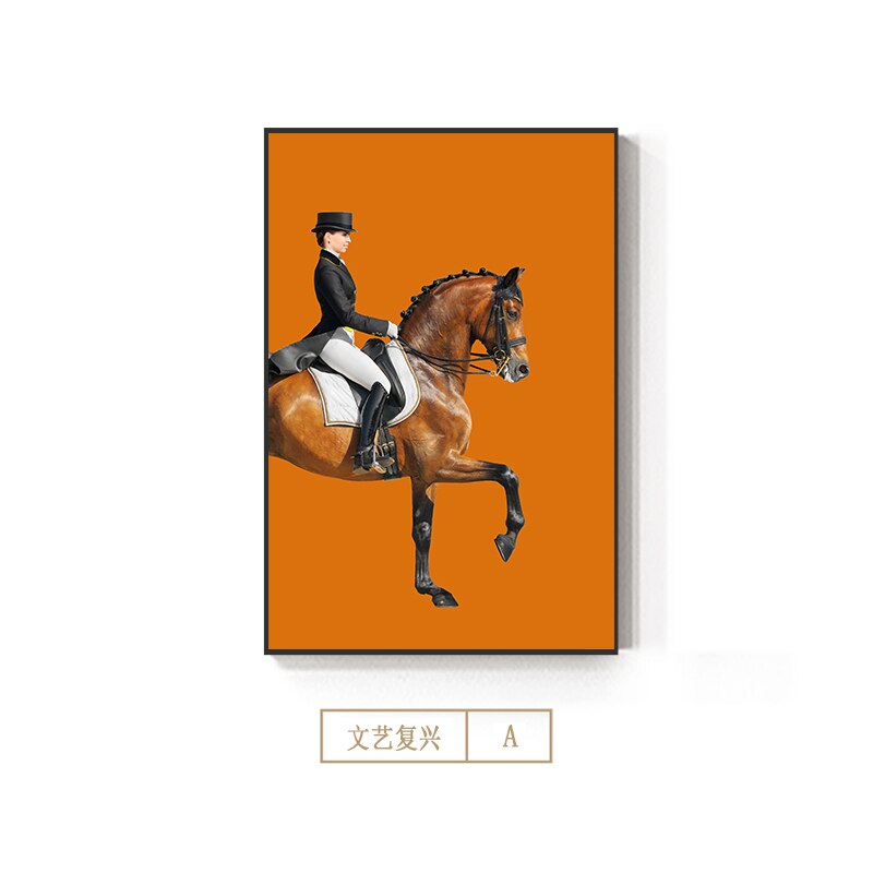 Abstract Horse Painting Knight Canvas Art Itdinos