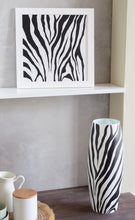 Lade das Bild in den Galerie-Viewer, Art decorated zebra glass vase | Painted Art Glass Oval Vase | Interior Design Home Decor | Moving gift | Large Floor Vase 16 inch Itdinos
