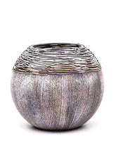 Lade das Bild in den Galerie-Viewer, Art Decorated Gray Glass Vase for Flowers | Painted Art Glass Round Vase | Interior Design Home Room Decor | Table vase 6 inch Itdinos
