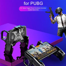 Lade das Bild in den Galerie-Viewer, K21 PUBG Mobile Gamepad L1R1 Spiel Controller Vier Finger Ergonomischer Griff Metall Trigger Joystick für iOS Android Telefon
