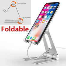 Lade das Bild in den Galerie-Viewer, Drehbarer Tablet-Halter aus Aluminiumlegierung für iPad Air 1/2 Mini 1/2/3/4 Pro 9.7 10.5 12.9 Faltbarer Handyhalter Ständer Unterstützung

